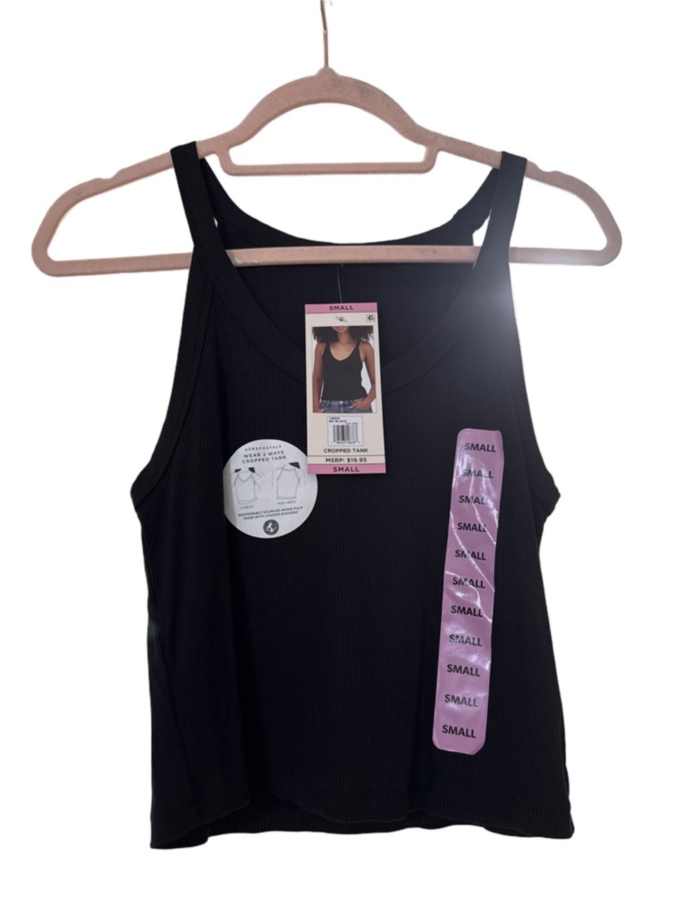 Black Ribbed Tank Top - Small - Picture 1 of 2